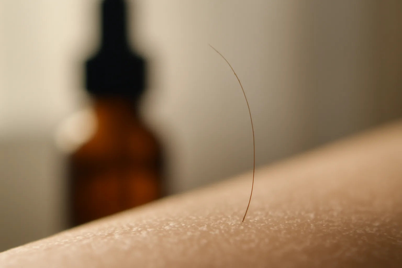 Macro photo of hair and scalp skin illustrating the copper peptide hair regrowth question